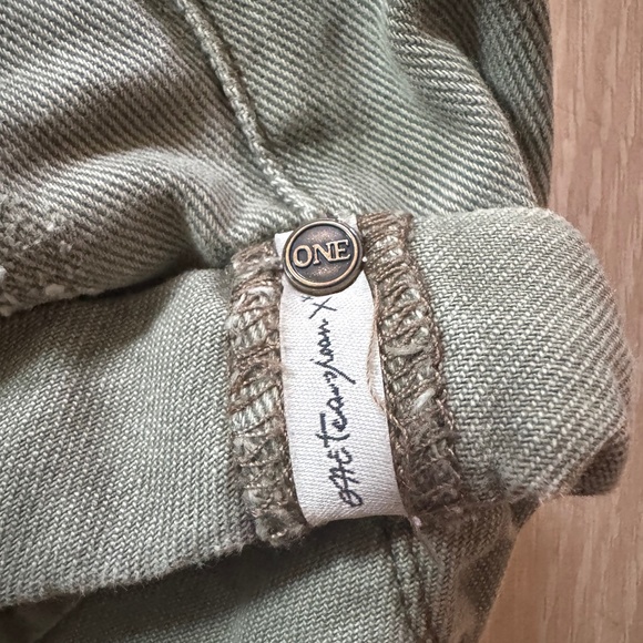 ONE TEASPOON Bandits Low Waist Denim Shorts Super Khaki Green Size 30 - Picture 5 of 7